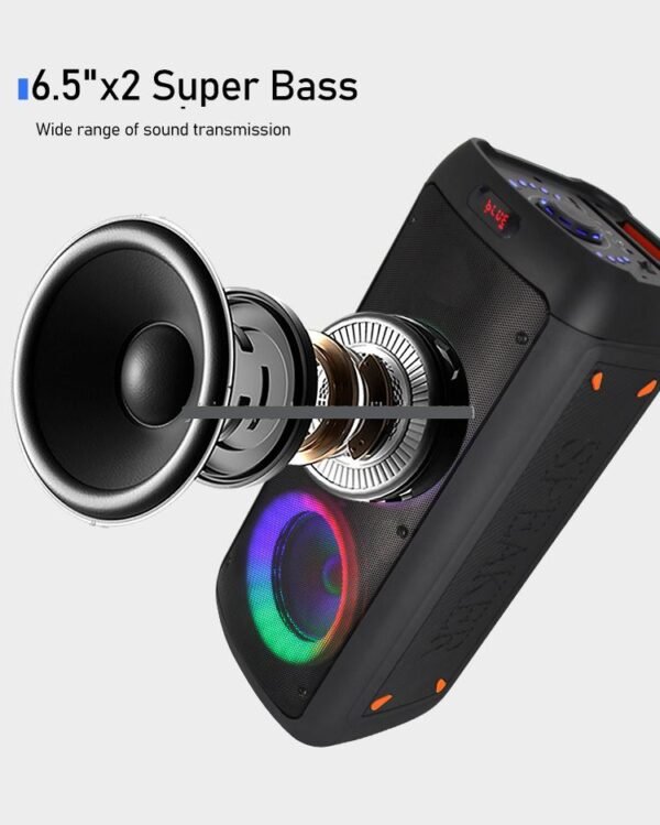 Parlante Portátil ZJZ 2062 con Función Karaoke y Luces LED – Potencia, Conectividad y Sonido de Alta Calidad - 12 Pulgadas - Image 5