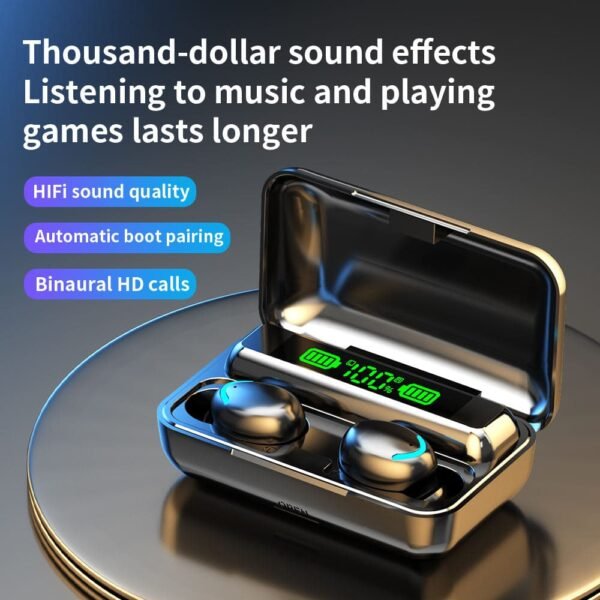 Auriculares Inalámbricos F9 - Diseño Vibrante y Sonido Increíble + POWERBANK - Image 8