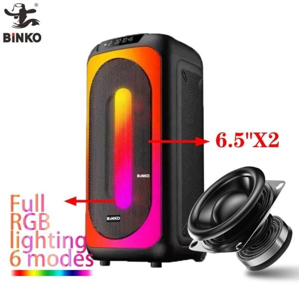 Parlante 2062C de 12 Pulgadas con Karaoke, Micrófono Inalámbrico y Luces LED – Sonido Potente y Diversión Total - Image 2