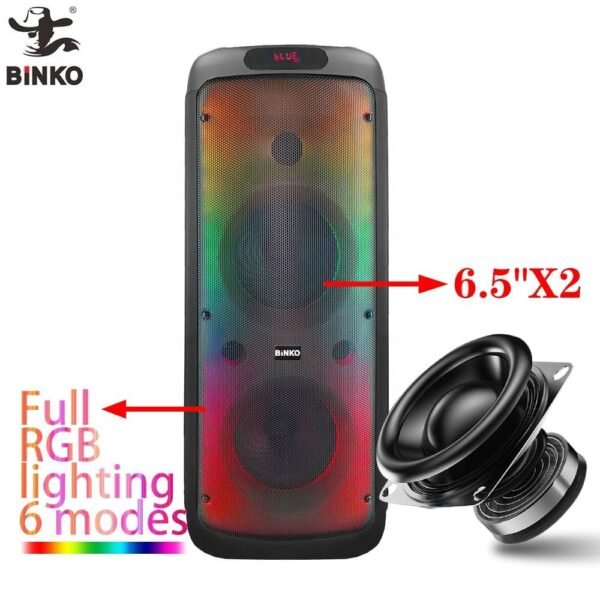 Parlante ZJZ 2062A de 12 Pulgadas 1000W con Karaoke, Micrófono Inalámbrico y Luces LED – Sonido Potente y Diversión Total - Image 3