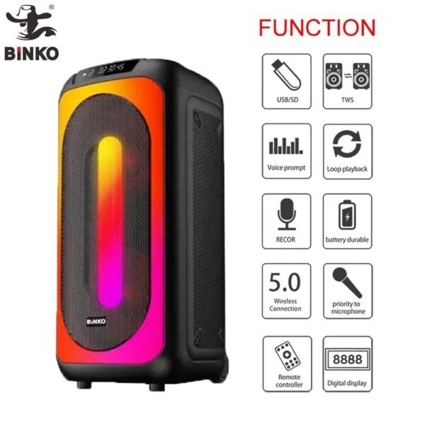 Parlante 2062C de 12 Pulgadas con Karaoke, Micrófono Inalámbrico y Luces LED – Sonido Potente y Diversión Total - Image 5